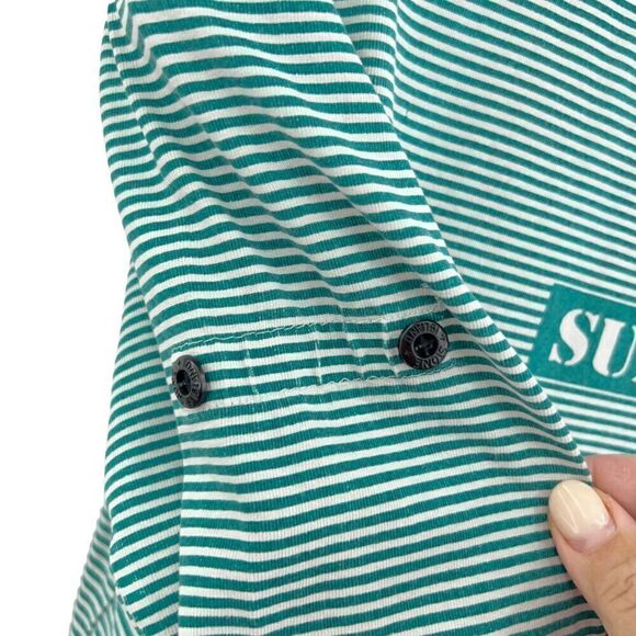 Stone Island × Supreme S/S 2015 Men's XL Long sleeve Green Striped AS IS - Picture 11 of 16